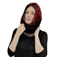 thumbnail image 2 of Fuax Fur Wide Cowl Infinity Scarf Soft Neck Warmer Black Red, 2 of 3