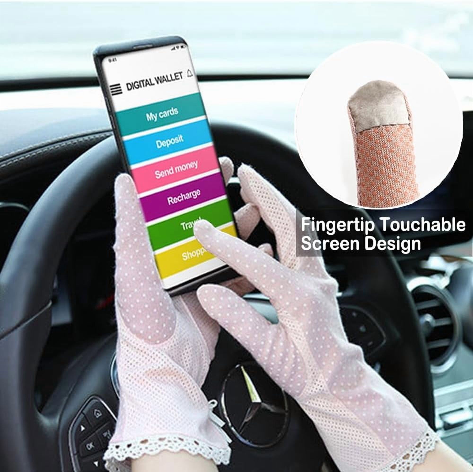 Zhengup Women's Lace Gloves for Outdoor Activities 4 Pairs- Sun Protection,UV Resistant Breathable Cotton,Ideal for Summer, Driving, Golf, and Biking