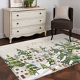 thumbnail image 3 of Christmas Area Rugs 3'x5', Small Throw Rugs for Living Room Bedroom, Winter Xmas Trees Farmhouse Country Cabin on Linen Indoor Outdoor Rug Non-Slip Low Pile Carpet Runner Reversible Floor Mats, 3 of 8