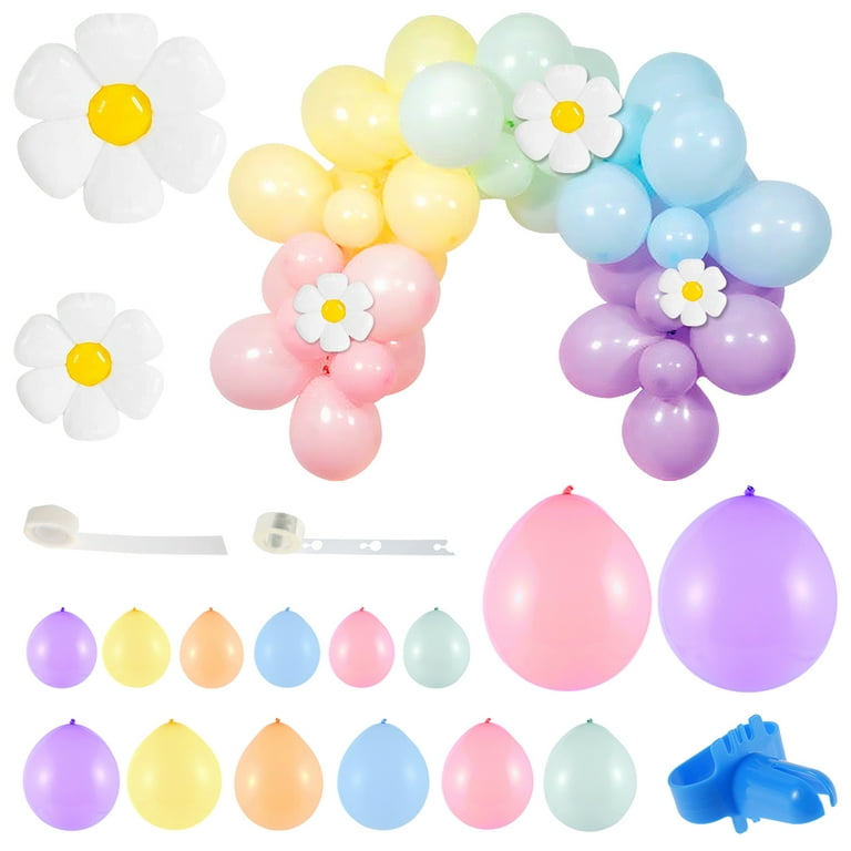 4 Set Pastel Birthday Decorations Rainbow Party Table Balloons Centerpiece  Stand Kit with Pastel Multicolor Macaron Balloons for Girls Baby Shower