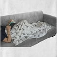 thumbnail image 6 of Phoenix Soft Flannel Fleece Throw Blanket, Hand Drawn Chinese Phoenix Tattoo Style Simplistic Magic Bird Print, Cozy Plush for Indoor and Outdoor Use, 50" x 60", Black and White, by Ambesonne, 6 of 6