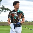 thumbnail image 3 of Saiise Futuristic Robot Hummingbird Print Mens Golf Shirt Moisture Wicking Quick-Dry Print Performance Polo Shirts for Men-Small, 3 of 6