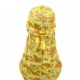 thumbnail image 2 of Yvsxxv Camouflage Print Silky Bandana, Polyester Stretch Head Wrap, Unisex Daily Hair Accessory, Yellow, 1 Pc, 2 of 6
