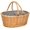 Gray, variant on Wicker Picnic Basket with Double Folding Handles, Natural Large Willow Hamper Empty Basket Cheap Easter Eggs Candy Storage Wine Basket for Toy, Flower, Wedding(Grey 16inch)