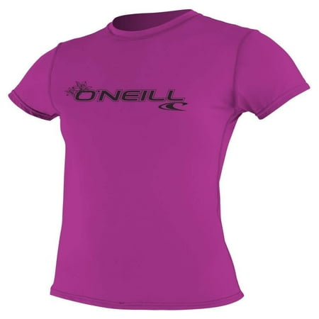 O'Neill Women's Basic Skins Upf 50+ Short Sleeve Sun Shirt, Fox Pink, X-Small, Elastane^Nylon By ONeill Wetsuits