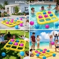 thumbnail image 3 of Summer Clearance! Tic-Tac-Toe Pool Toys Games - Giant Floating Tic Tac Toe Game Float - Party Pool Game Toys Floats Yard Field Day Games Outdoor Beach Toys for Adults Teens K*ids(10x Balls 1x Pump), 3 of 8