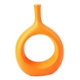thumbnail image 2 of Jarrón de cerámica circular minimalista para mesa, sala de estar, dormitorio, hogar, decoración Naranja, 2 of 9