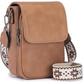 thumbnail image 2 of HLJDBB Small Crossbody Bags for Women Trendy,Leather Triple Compartment Cell Phone Crossbody Wallet Purses with Card Slots (tan), 2 of 10