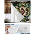 thumbnail image 3 of No Hook Cloth Fabric Shower Curtain with Snap in Liner, Boho Flower Waterproof Shower Curtains Set with See Through Top Window, Bohemian Gorgeous Patterns Ethnic Bohemian Bath Curtains Shower 72"x78", 3 of 6