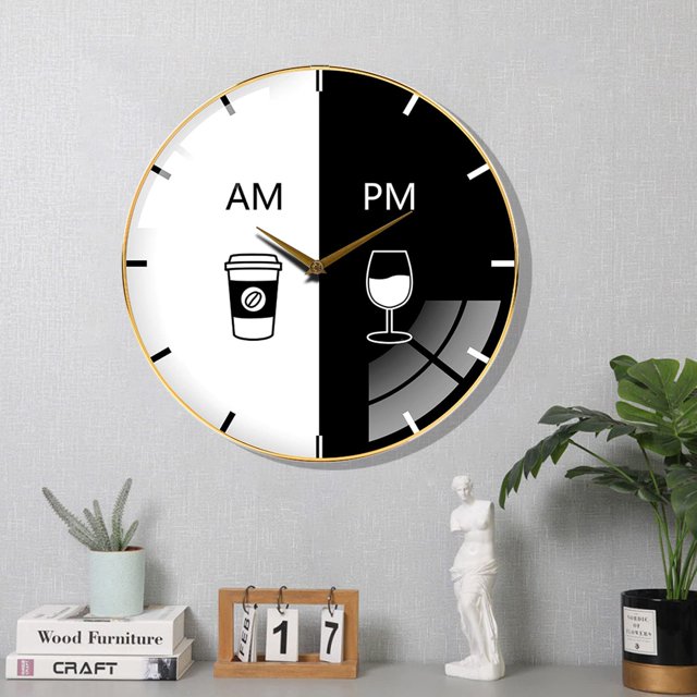 Jinsinto Large Wall Clock Silent Non-Ticking Battery Operated Minimalist Modern Convex Glass Quartz Clock for Living Room Office Kitchen Home Decor (16inch)