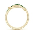 thumbnail image 2 of ANGARA Natural Encrusted Emerald Infinity Love Knot Ring in 14K Yellow Gold for Women (Size-1.3mm) | May Birthstone, Birthday, Anniversary, Jewelry Gift for Women | Natural Emerald Ring, 2 of 4