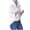 White, variant on ICHUANYI Womens Elegant Solid Color Shirts Lapel Long Flared Sleeve Button Down Blouses V Neck Casual Loose Tops