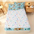thumbnail image 4 of Erosebridal Colorful Camper Zipper Twin Comforter Sets with Fitted Sheet and 2 Pillowcases for Boys Girls, Happy Camping Theme Zipper Bedding Set, Colorful Stars Reversible, 4 of 7