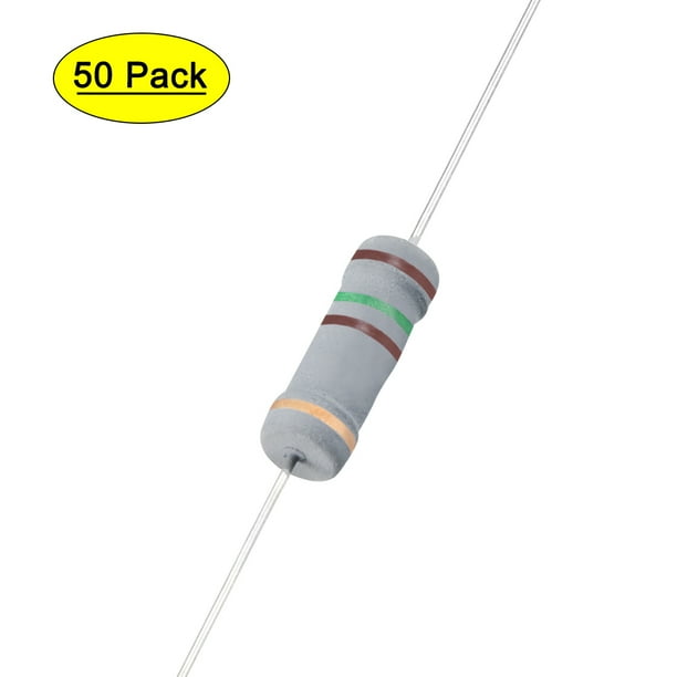 50pcs Axial Carbon Film Resistors 150 Ohm 2W 5%Tolerances 4 Color Bands ...