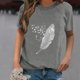 thumbnail image 2 of Gibobby Playera Corte clásico para Mujer Tee Women Casual Short Sleeve Blouse Tops Tunic Loose Printing Women's Blouse(Gris,G), 2 of 5