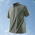 thumbnail image 3 of Luvrsol Big & Tall Mens Tshirt Solid Basic Turndown Collar Short Sleeve Light Cotton Simple Work Shirts M-5XL, 3 of 8