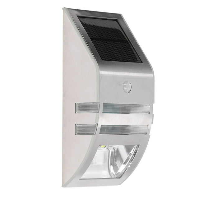 Luz Solar De Pared De Acero Inoxidable, Sensor De Movimiento De Alta Potencia, Luz Solar LED, Capacidad De 500 MAh Con Tornillo Para Jardín Cergrey Motion Sensor Solar Wall Light