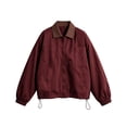 thumbnail image 4 of Byworldtasic Women’s Barn Jacket Loose Zipper Utility Coat Cinchable Hem Workwear Jacket with Pockets, 4 of 6