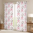 thumbnail image 2 of Feelyou Baseball Lover Black Out Curtains, Cartoon Bowknot Curtains Pack of 2 (42x63 Each), 2 of 6