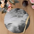 thumbnail image 3 of Gray Ombre Clouds Round 13 Inch Placemats Set of 2, Modern Abstract Art Gradient Cloud HeatResistant Non Slip Place Mats for Dining Table, Wipeable Braided Kitchen Table Mats for Housewarming, 3 of 9