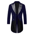 thumbnail image 2 of Kctiaxy Blazer for Men Long Sleeve Lape L Collar Suit Tailcoat Jacket Causal Black Elegant Ve Lvet Fashion Banquet Wedding Suit Stage Dress Button Down Suit Coat, 2 of 4