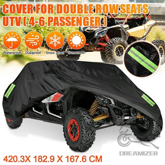 UTV Cover 4 Seater Heavy Double Row Seat Utility Vehicle Cover Replacement for Polaris RZR XP 4 Turbo S