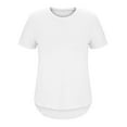 thumbnail image 4 of ZZwxWA Womens Summer Tops Slim Fitted Side Split Slit Crewneck Shirts Trendy Casual Basic Comfy Short Sleeve Tunic Solid T Shirts, 4 of 6