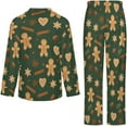 thumbnail image 5 of Top-kevin Gingerbread Man Santa Hat Women's Long-Sleeve Shirt And Full-Length Bottom Pajama Set, 5 of 12