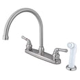 thumbnail image 2 of Kingston Brass KB798 Magellan 8-Inch Kitchen Faucet with Sprayer, Brushed Nickel, 2 of 4