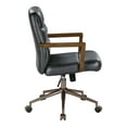 thumbnail image 6 of Henfield Office Chair- Black Faux Leather with Dark Wood Arms, 6 of 10