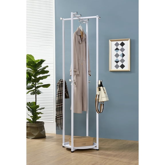 Hambleton 12 Hook Freestanding Coat & Hat Rack with Storage Shelf