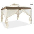 thumbnail image 5 of 10' x 10' 2-tier Outdoor Canopy Sun Shade Netting Gazebo Tent for Picnic Party, 5 of 6
