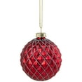 thumbnail image 2 of Northlight Glittered Glass Christmas Ball Ornament - 3.25" - Red and Silver, 2 of 7