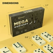 Mega Large 3 Dominoes Set for Adults and Kids – Dominoes Double 6 Classic Board Games – Double Six Dominoes Set with 28 Tiles and Gift Case, Juegos de Mesa (MEGA)