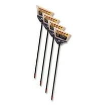 O-Cedar Commercial 91351 MaxiPlus Professional Polystyrene Bristle Angle Brooms with 51 in. Handle - Black (4-Piece/Carton)