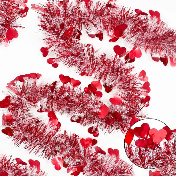 Glittery Heart Ribbons And Streamers For Valentine'S Day Party Wedding Anniversary Decorations 78.74Inch Length