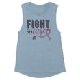 thumbnail image 1 of Fight for a Cure Women's Muscle Tank Small Stonewash Denim, 1 of 5