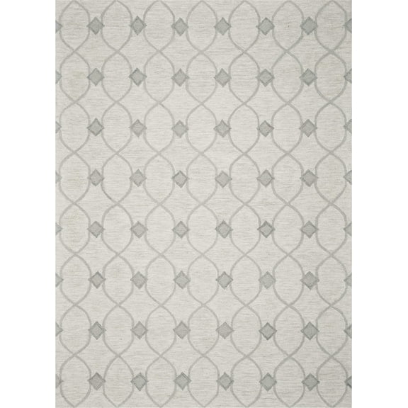 9' x 12' Wool Ivory Area Rug