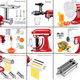 thumbnail image 3 of Accesorios KitchenAid, máquina de chef, prensa de fideos, batidora, fideos caseros, cortadora de acero inoxidable, 3 of 4