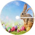 thumbnail image 1 of FMSHPON Easter Cute BunnyEggs Xmas Christmas Tree Skirt Stand Mat for Holiday Party Decoration Indoor Outdoor 48 inches, 1 of 6