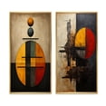 thumbnail image 2 of Designart "Belgian Conversations Geometric Abstraction II" Modern Geometric Framed Wall Art Set Of 2 - Modern Gold Frame Gallery Set For Office Decor, 2 of 6