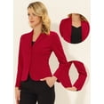 thumbnail image 2 of AllegK ChaqueDe Traje De ChaqueElástiCon Cuello De SolaPaOficiDe Trabajo PaMujer Rojo XS, 2 of 4