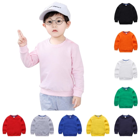 LIUYUNNN Baby Boys Girls Solid Fashion Loose Warm Tops Sweatshirt Clothes 4t Boys, Size 4-5 Years