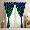 thumbnail image 4 of Navy Blue Green 30%-50% Blackout Curtains Bedroom 42"Wx90"L Neon Geometric Curtains & Drapes For Living Room,Retro 3D Abstract Honeycomb Window Curtains Geometry Beehive Window Treatments 2 Panels, 4 of 6