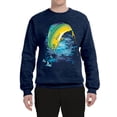 thumbnail image 2 of Mahi-Mahi Fish Catching Small Fish Animal Lover Unisex Crewneck Graphic Sweatshirt, Vintage Heather Navy, Medium, 2 of 3