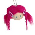 thumbnail image 3 of Llavero con cabeza de muñeco de peluche para cumpleaños, bolso, mochila Rojo, 3 of 9