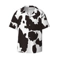 thumbnail image 2 of Lsque Cow Skin 2 print Men's Cuban Collar Short Sleeve Shirt Summer Beachwear Casual Button Down Fashionable Vacation Leisure Shirt-Small, 2 of 7