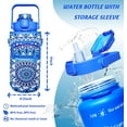 thumbnail image 3 of 64 oz Water Bottle with Straw Sleeve & Strap Motivational BPA Free Half Gallon Water Jug with Handle for Gym Women Men Aesthetic Water Bottle with Strap Datura, 3 of 6