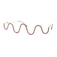 thumbnail image 2 of Womens Unique Wave Shape Lensless Rhinestone Jewelry Eyeglasses Gold Red, 2 of 4