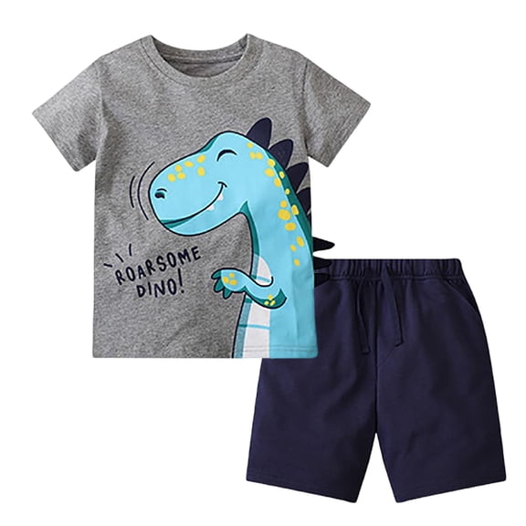 TSHXS Toddler Boy Outfits 3T Boy Clothes Boy Clothes Kids Boy'S Summer Outfits Shorts Sleeve Crewneck T Shirt Tops Tees Shorts Sets Boy'S